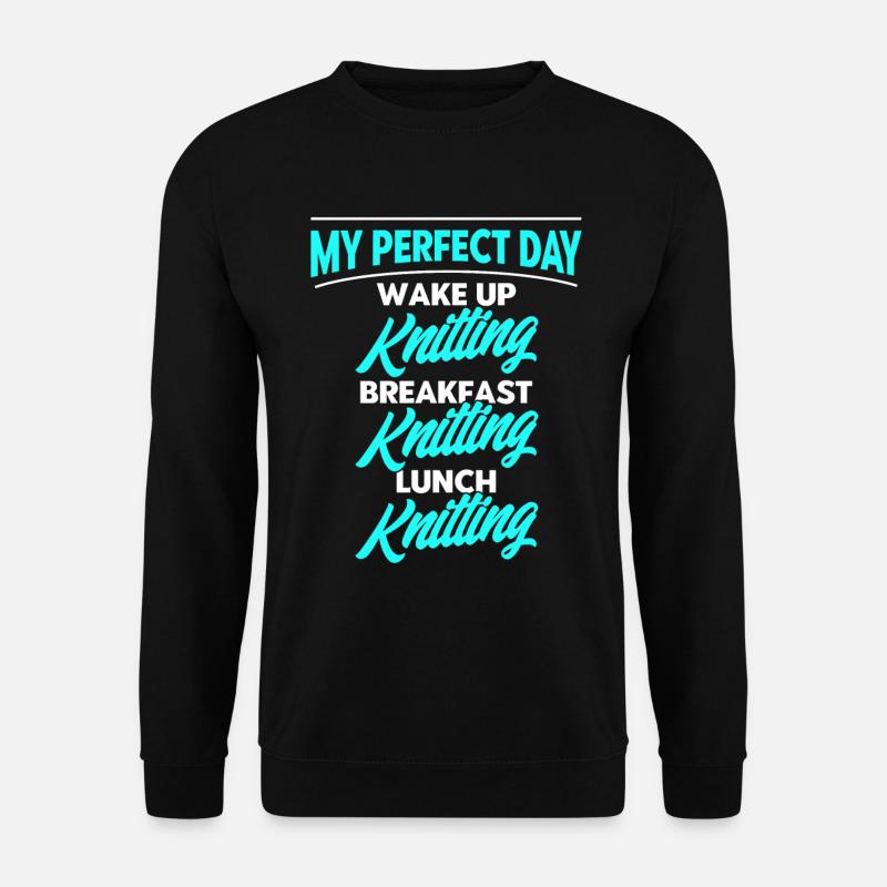 Stricken Stoff Stricken Stricken Geschenk - Unisex Pullover - Schwarz