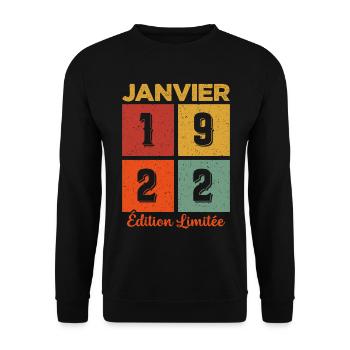 Janvier 1922 Édition limitée - Sweat-shirt Unisexe - noir - Devant - Alina (178cm) & Michal (187cm)