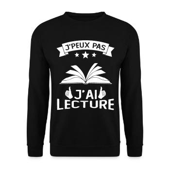 I can't I read - Unisex Sweatshirt - black - Front - Alina (178cm) & Michal (187cm)