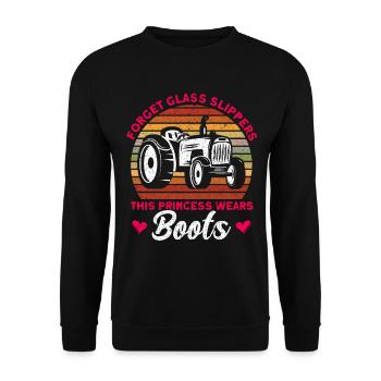 Bauernhof Traktor Landwirt Geschenk - Unisex Pullover - Schwarz - Vorne - Alina (178cm) & Michal (187cm)