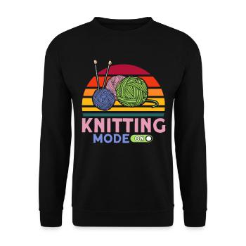 Garn stricken Stricken Stricken Liebhaber Geschenk - Unisex Pullover - Schwarz - Vorne - Alina (178cm) & Michal (187cm)