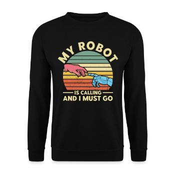 Engineer Teacher Robotics Technology Gift - Unisex Sweatshirt - black - Front - Alina (178cm) & Michal (187cm)