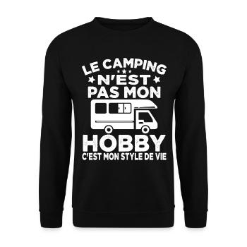 J'aime Camping C'est Mon Style De Vie Camping Car - Sweat-shirt Unisexe - noir - Devant - Alina (178cm) & Michal (187cm)