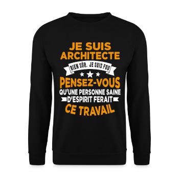 idée cadeau architectes pour un architecte - Sweat-shirt Unisexe - noir - Devant - Alina (178cm) & Michal (187cm)