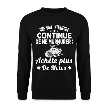 une voix intérieure continue de me murmurer achète - Sweat-shirt Unisexe - noir - Devant - Alina (178cm) & Michal (187cm)