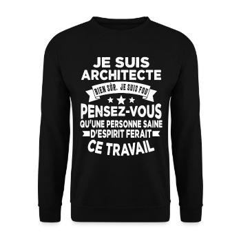 idée cadeau architectes pour un architecte - Sweat-shirt Unisexe - noir - Devant - Alina (178cm) & Michal (187cm)