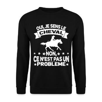 Oui Je Sens Le Cheval non ce n est pas un problème - Sweat-shirt Unisexe - noir - Devant - Alina (178cm) & Michal (187cm)