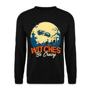 Horror Halloween Hexen sind verrückt Gruselig - Unisex Pullover - Schwarz - Vorne - Alina (178cm) & Michal (187cm)