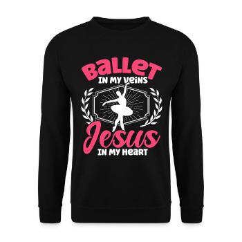 Ballet Dance Ballet Dance Ballerina Gift - Unisex Sweatshirt - black - Front - Alina (178cm) & Michal (187cm)