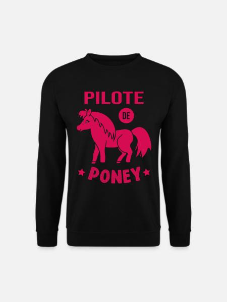 Pilote De Poney Humour Cadeau Équitation Cavalière - Sweat-shirt Unisexe - noir