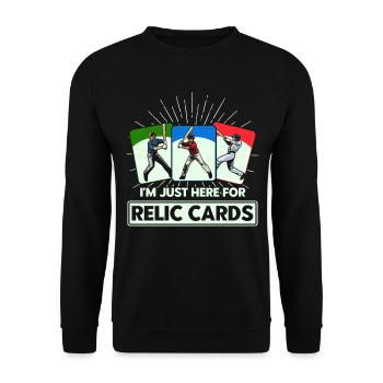 Baseball Card Collector Sports Card Collection - Unisex Sweatshirt - black - Front - Alina (178cm) & Michal (187cm)
