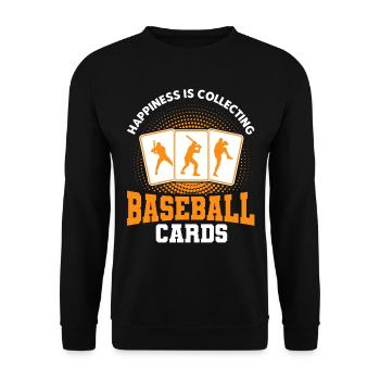 Sports Cards Collection Baseball Card Gift - Unisex Sweatshirt - black - Front - Alina (178cm) & Michal (187cm)