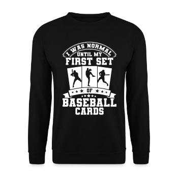 Sports Cards Collection Baseball Card Gift - Unisex Sweatshirt - black - Front - Alina (178cm) & Michal (187cm)