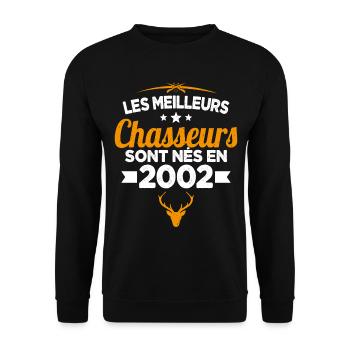 Les Meilleurs Chasseurs nés en 2002 Cadeau - Sweat-shirt Unisexe - noir - Devant - Alina (178cm) & Michal (187cm)