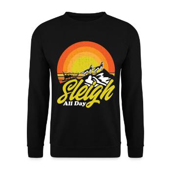 Sled Dog Racing Sledding Dog Sleds - Unisex Sweatshirt - black - Front - Alina (178cm) & Michal (187cm)