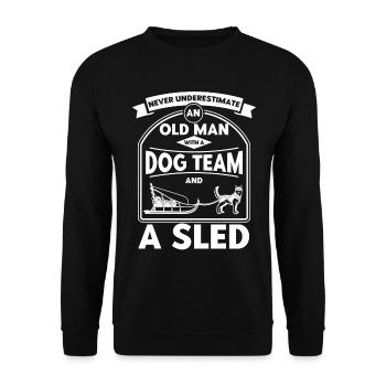 Sledding Sled Dog Racing Dog Sleds - Unisex Sweatshirt - black - Front - Alina (178cm) & Michal (187cm)