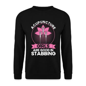 Médecine chinoise Acupuncture Acupuncteur - Sweat-shirt Unisexe - noir - Devant - Alina (178cm) & Michal (187cm)