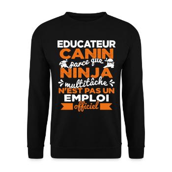 Educateur Canin Drôle Cadeau Ninja Humor - Sweat-shirt Unisexe - noir - Devant - Alina (178cm) & Michal (187cm)