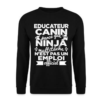 Educateur Canin Drôle Cadeau Ninja Humor - Sweat-shirt Unisexe - noir - Devant - Alina (178cm) & Michal (187cm)