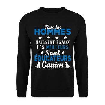 Homme Educateur Canin Chien Chiot Cadeau - Sweat-shirt Unisexe - noir - Devant - Alina (178cm) & Michal (187cm)