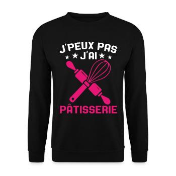 Je Peux Pas J'ai Pâtisserie Cadeau Passionnées - Sweat-shirt Unisexe - noir - Devant - Alina (178cm) & Michal (187cm)