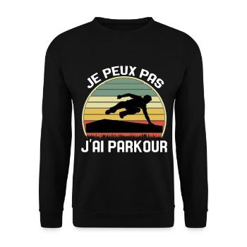 Je Peux Pas J'ai Parkour - Sweat-shirt Unisexe - noir - Devant - Alina (178cm) & Michal (187cm)