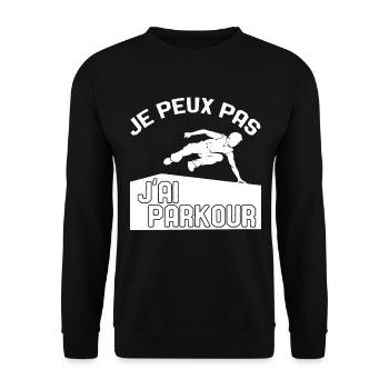 Je Peux Pas J'ai Parkour - Sweat-shirt Unisexe - noir - Devant - Alina (178cm) & Michal (187cm)