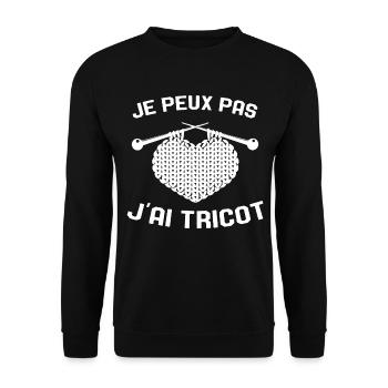 Je Peux Pas J'ai Tricot Rigolo Couture - Sweat-shirt Unisexe - noir - Devant - Alina (178cm) & Michal (187cm)