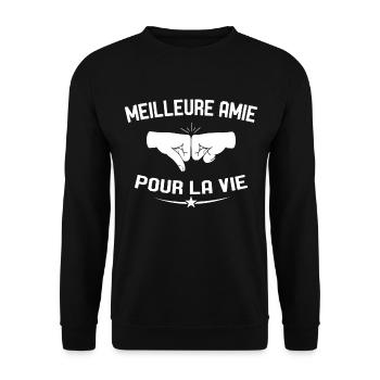 Meilleure Amie Pour La Vie Cadeau Anniversaire - Sweat-shirt Unisexe - noir - Devant - Alina (178cm) & Michal (187cm)