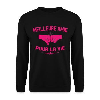 Meilleure Amie Pour La Vie Cadeau Anniversaire - Sweat-shirt Unisexe - noir - Devant - Alina (178cm) & Michal (187cm)