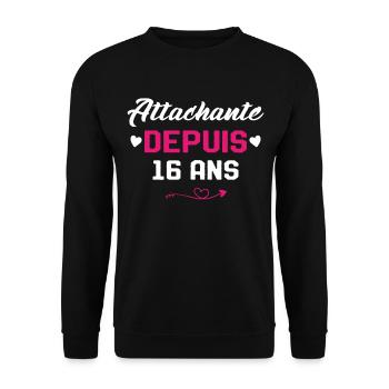 Femme Cadeau Anniversaire 16 ans Fille Humour - Sweat-shirt Unisexe - noir - Devant - Alina (178cm) & Michal (187cm)