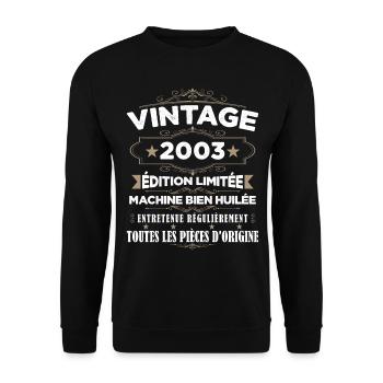 Vintage 2003 Édition Limitée - Sweat-shirt Unisexe - noir - Devant - Alina (178cm) & Michal (187cm)