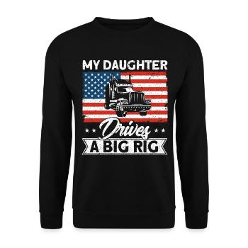 Chauffeur de camion Semi-remorque Cadeau de chauffeur de camion - Sweat-shirt Unisexe - noir - Devant - Alina (178cm) & Michal (187cm)
