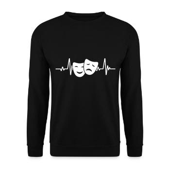 Theatre Drama Heartbeat Theatre School Teacher - Unisex Sweatshirt - black - Front - Alina (178cm) & Michal (187cm)