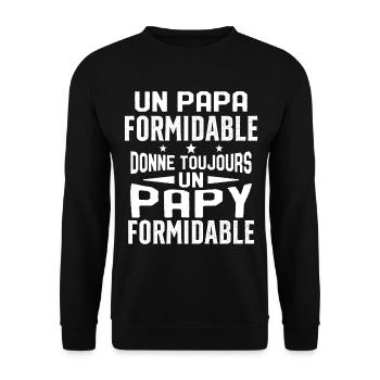 Un papa formidable donne Papy Cadeau formidable - Sweat-shirt Unisexe - noir - Devant - Alina (178cm) & Michal (187cm)