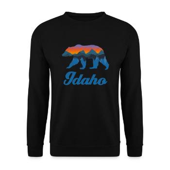 Vintage Idaho Power Bear Wald Grizzly stolz im Fre - Unisex Pullover - Schwarz - Vorne - Alina (178cm) & Michal (187cm)