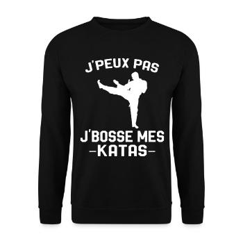 cadeau karaté art martial pour joueur de karaté - Sweat-shirt Unisexe - noir - Devant - Alina (178cm) & Michal (187cm)