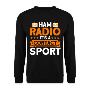 Radio amateur Code Morse diffusion radio amateur Gesche - Sweat-shirt Unisexe - noir - Devant - Alina (178cm) & Michal (187cm)