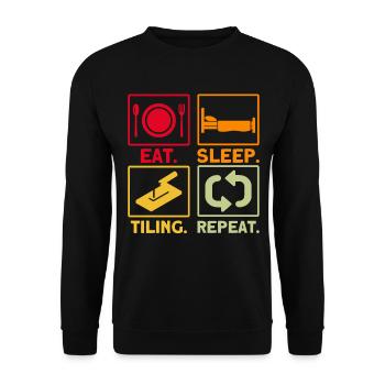Carrelage Artisan Carrelage Cadeau - Sweat-shirt Unisexe - noir - Devant - Alina (178cm) & Michal (187cm)