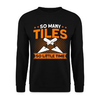 Panel Layers Sanitary Construction Tilers Gift - Unisex Sweatshirt - black - Front - Alina (178cm) & Michal (187cm)