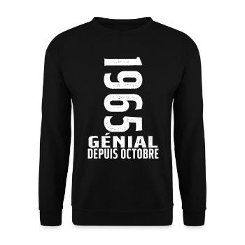 Génial(e) Depuis Octobre 1965 - Sweat-shirt Unisexe - noir - Devant - Alina (178cm) & Michal (187cm)