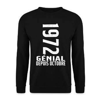 Génial(e) Depuis Octobre 1972 - Sweat-shirt Unisexe - noir - Devant - Alina (178cm) & Michal (187cm)