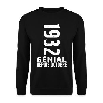 Génial(e) Depuis Octobre 1932 - Sweat-shirt Unisexe - noir - Devant - Alina (178cm) & Michal (187cm)