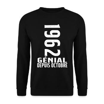 Génial(e) Depuis Octobre 1962 - Sweat-shirt Unisexe - noir - Devant - Alina (178cm) & Michal (187cm)