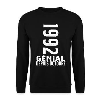 Génial(e) Depuis Octobre 1992 - Sweat-shirt Unisexe - noir - Devant - Alina (178cm) & Michal (187cm)