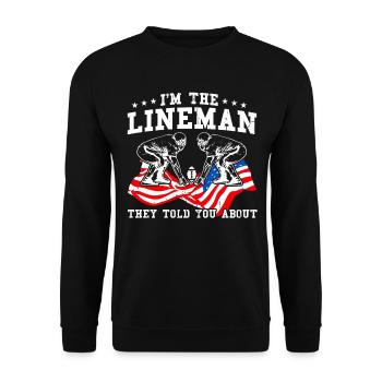 American Football American Football Mannschaft Foo - Unisex Pullover - Schwarz - Vorne - Alina (178cm) & Michal (187cm)