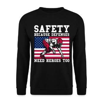 Football Game American Football Football Player - Unisex Sweatshirt - black - Front - Alina (178cm) & Michal (187cm)