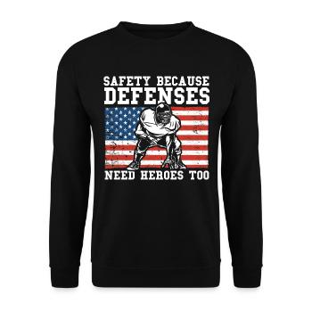 Football américain Joueur de football américain Footba - Sweat-shirt Unisexe - noir - Devant - Alina (178cm) & Michal (187cm)
