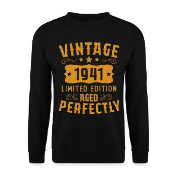 Vintage 1941 Limited Edition Aged Perfectly - Unisex Sweatshirt - black - Front - Alina (178cm) & Michal (187cm)