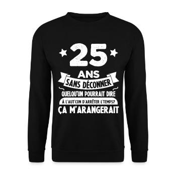 25 Ans anniversaire 25 anniversaire cadeau 25 ans - Sweat-shirt Unisexe - noir - Devant - Alina (178cm) & Michal (187cm)